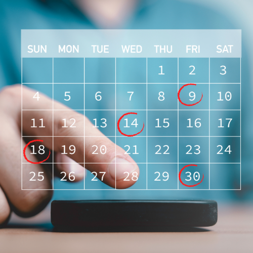 Image of a digital monthly calendar